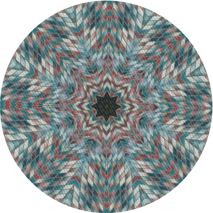 Round Patterned Gray Novelty Rug, pat1779