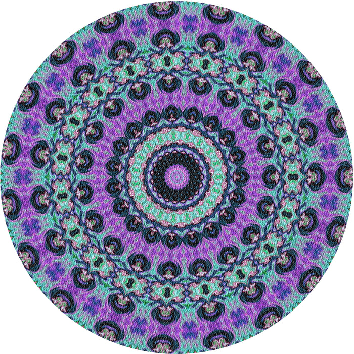 Round Patterned Koi Blue Modern Rug, pat177