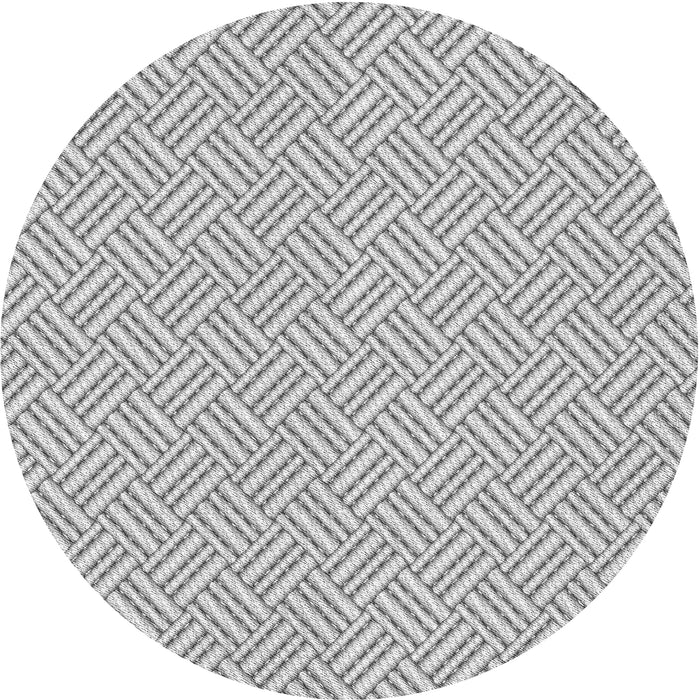 Round Patterned Platinum Gray Novelty Rug, pat1788