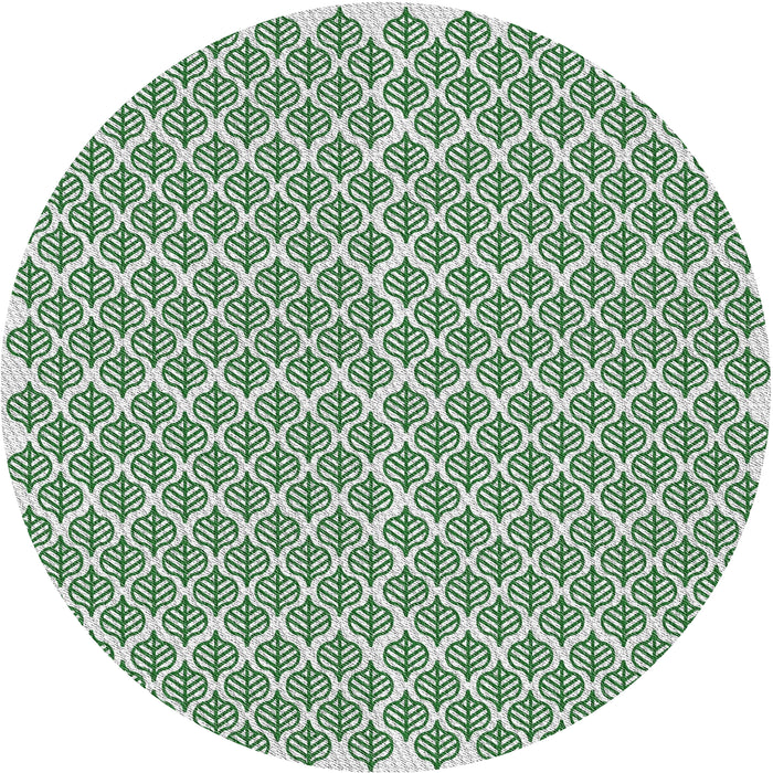 Round Patterned Green Modern Rug, pat1789