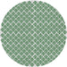 Round Patterned Green Abstract Machine Washable Rug, wshpat1789