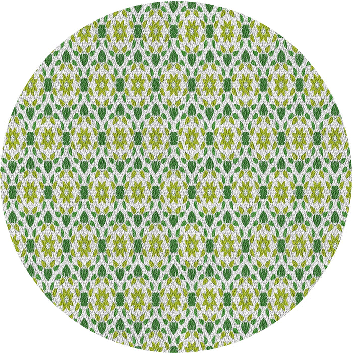 Round Machine Washable Transitional Forest Green Rug, wshpat1792