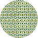 Round Machine Washable Transitional Forest Green Rug, wshpat1792