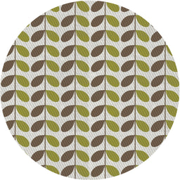 Round Machine Washable Transitional Brown Rug, wshpat1795