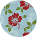 Round Machine Washable Transitional Pale Turquoise Blue Rug, wshpat1797