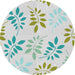 Round Patterned Pale Blue Novelty Rug, pat1800