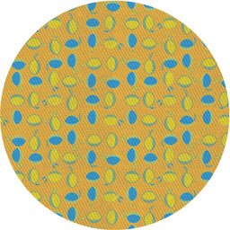 Round Patterned Bold Yellow Novelty Rug, pat1805