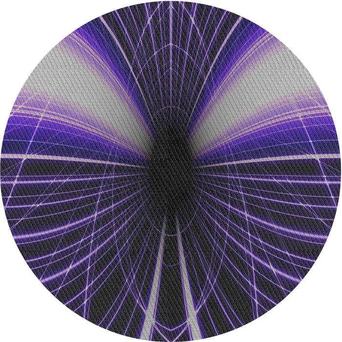 Round Machine Washable Transitional Lavender Purple Rug, wshpat1807