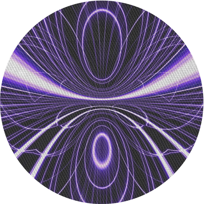 Round Machine Washable Transitional Lavender Purple Rug, wshpat1809