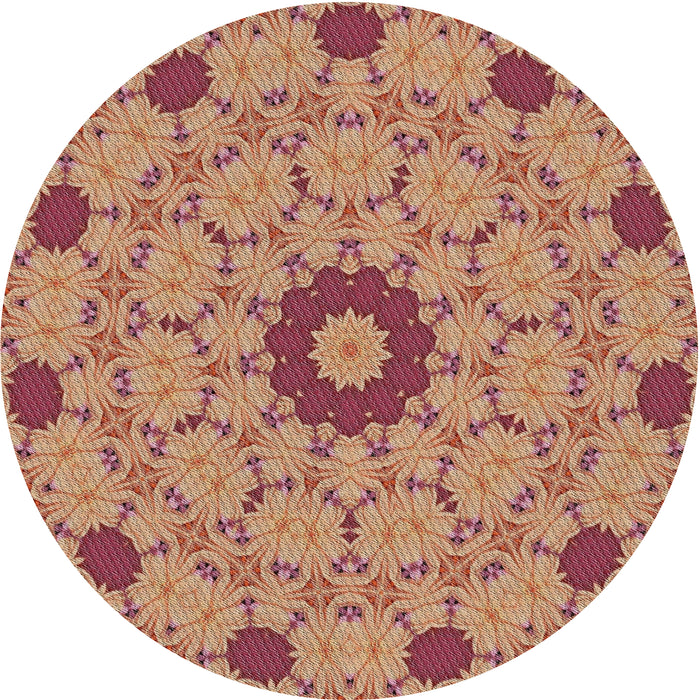 Round Machine Washable Transitional Sandy Brown Rug, wshpat180