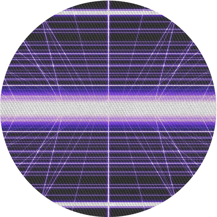 Round Machine Washable Transitional Lavender Purple Rug, wshpat1810