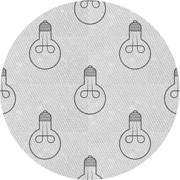 Round Patterned Dark Gray Novelty Rug, pat1813