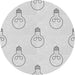 Round Patterned Dark Gray Novelty Rug, pat1813