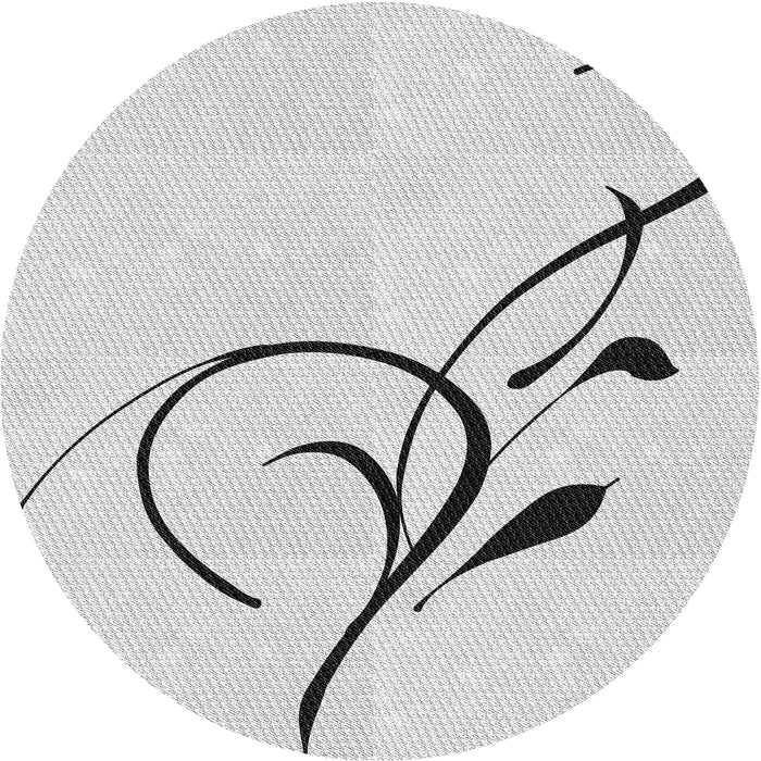 Round Patterned Off-White Novelty Rug, pat1816