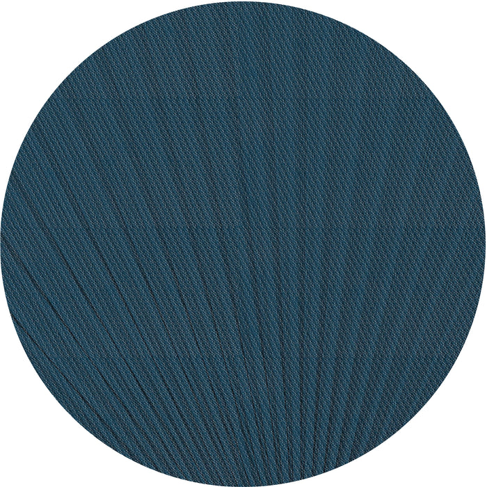 Round Machine Washable Transitional Deep-Sea Blue Rug, wshpat1817