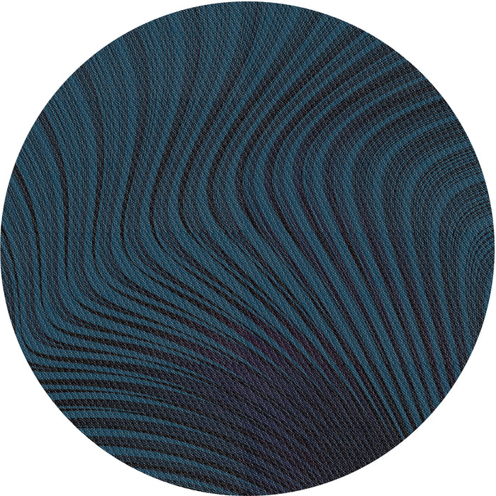 Round Patterned Black Novelty Rug, pat1819