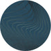 Round Patterned Deep-Sea Blue Novelty Rug, pat1821