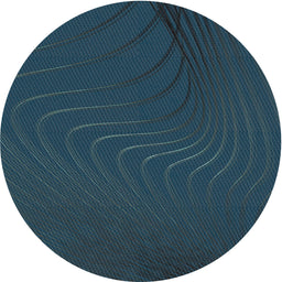 Round Machine Washable Transitional Deep-Sea Blue Rug, wshpat1821
