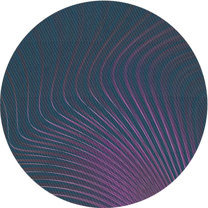 Round Patterned Blue Novelty Rug, pat1822