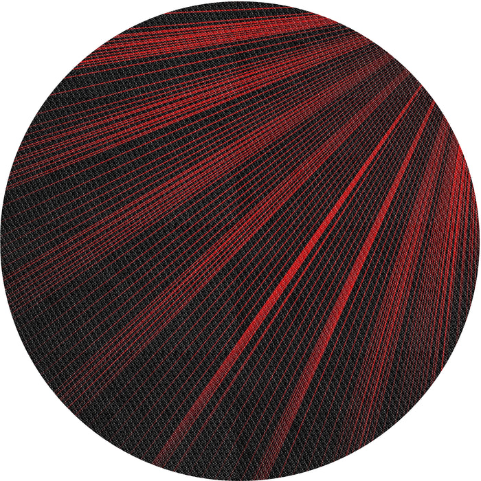 Round Patterned Black Brown Novelty Rug, pat1830