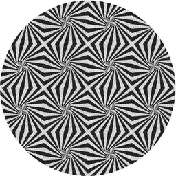 Round Patterned Light Gray Novelty Rug, pat1837