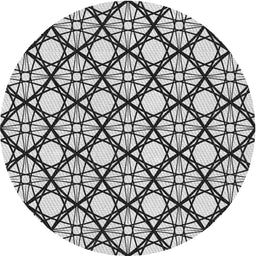 Round Patterned Platinum Gray Novelty Rug, pat1838