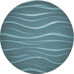 Round Patterned Blue Novelty Rug, pat1839