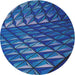 Round Patterned Blue Novelty Rug, pat1842