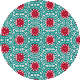 Round Machine Washable Transitional Celeste Blue Rug, wshpat1847