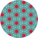 Round Patterned Sky Blue Novelty Rug, pat1847