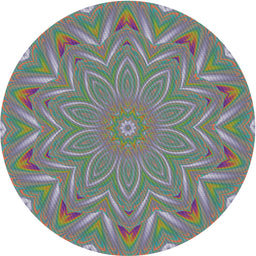 Round Patterned Carbon Gray Novelty Rug, pat184