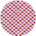 Round Patterned Pink Novelty Rug, pat1850