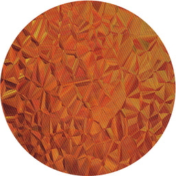 Round Patterned Neon Orange Novelty Rug, pat1854