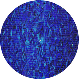 Round Patterned Ocean Blue Novelty Rug, pat1855