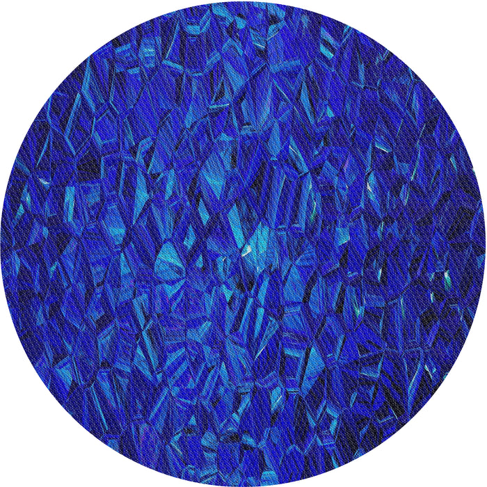 Round Machine Washable Transitional Ocean Blue Rug, wshpat1855