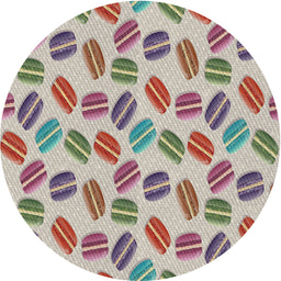 Round Patterned Rosy Purple Novelty Rug, pat1856