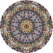 Round Patterned Bakers Brown Novelty Rug, pat185