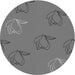 Round Patterned Dark Gray Novelty Rug, pat1863