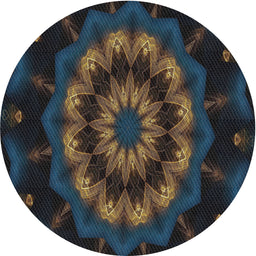 Round Machine Washable Transitional Black Rug, wshpat1866