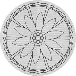 Round Machine Washable Transitional White Smoke Rug, wshpat1868