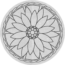 Round Machine Washable Transitional White Smoke Rug, wshpat1869