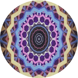 Round Patterned Dark Gray Novelty Rug, pat1871