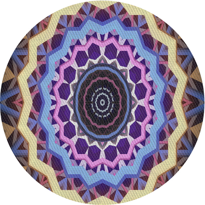 Round Patterned Dark Gray Novelty Rug, pat1871