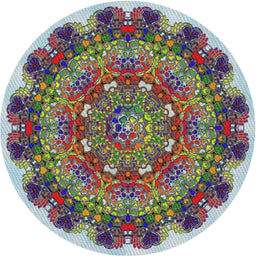 Round Machine Washable Transitional Purple Rug, wshpat1874