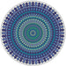 Round Patterned Jeans Blue Novelty Rug, pat1879