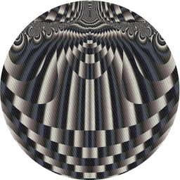 Round Machine Washable Transitional Midnight Gray Rug, wshpat187