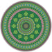 Round Patterned Light Green Novelty Rug, pat1881