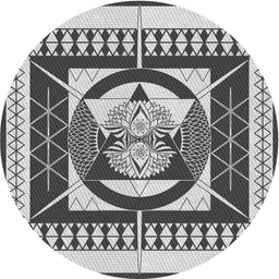 Round Patterned Light Gray Novelty Rug, pat1882