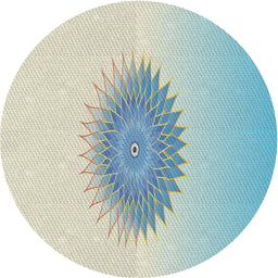 Round Machine Washable Transitional Pale Blue Lily Blue Rug, wshpat1883