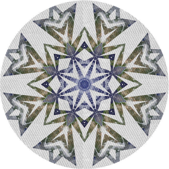 Round Patterned Gray Novelty Rug, pat1885